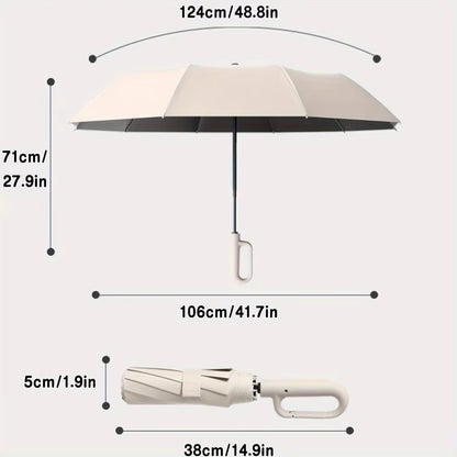 30 Bones Windproof Strong 105CM Reinforced Automatic Folding Umbrella for Men, Large Buckle Handle Wind and Water Resistant