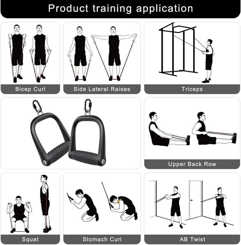 D Handle Cable Attachment Non-Slip Aluminum Alloy Grip for Gym & Home Workouts, Comfortable & Durable Design Pushdown Tricep