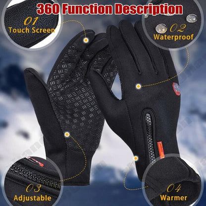 Men & Women Thermal Windproof Waterproof Winter Gloves Touch Screen Warm Mittens Thermal Glove Thermal Windproof Sport Glove