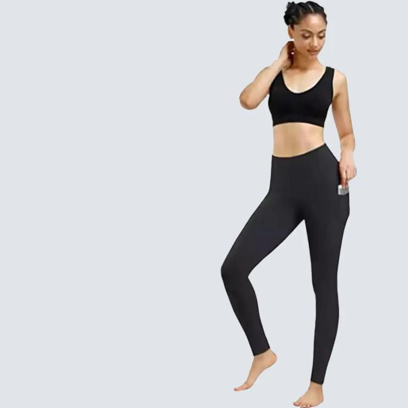 Women'S Fitness Leggings 3 Pack with Handy Pockets, High Waist, Flattering Fit, Lightweight, Machine Washable, All Seasons, Microfiber