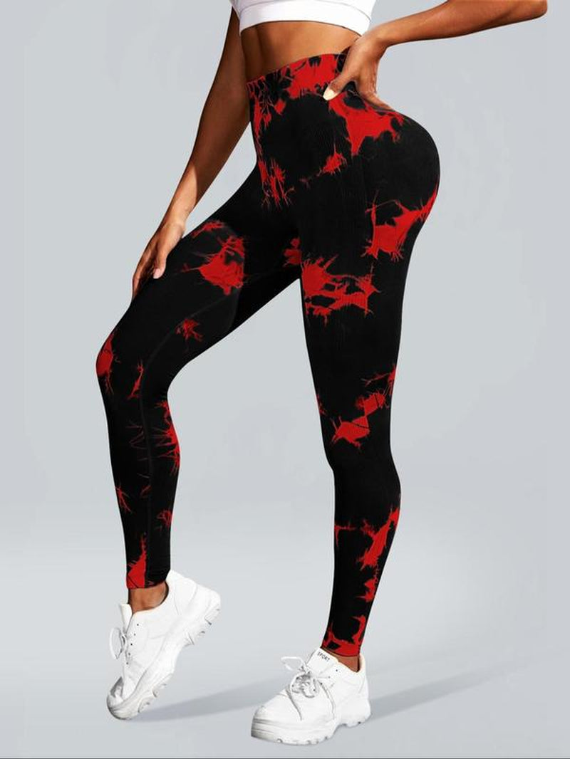 Women'S Tie Dye Print High Waist Sports Leggings, Comfy Breathable Skinny Pants, Gym Workout Running Yoga Pants, Back to School Outfits, Ladies Sportswear, Fall Outfits 2024, Gym Clothing, Leggings for Women