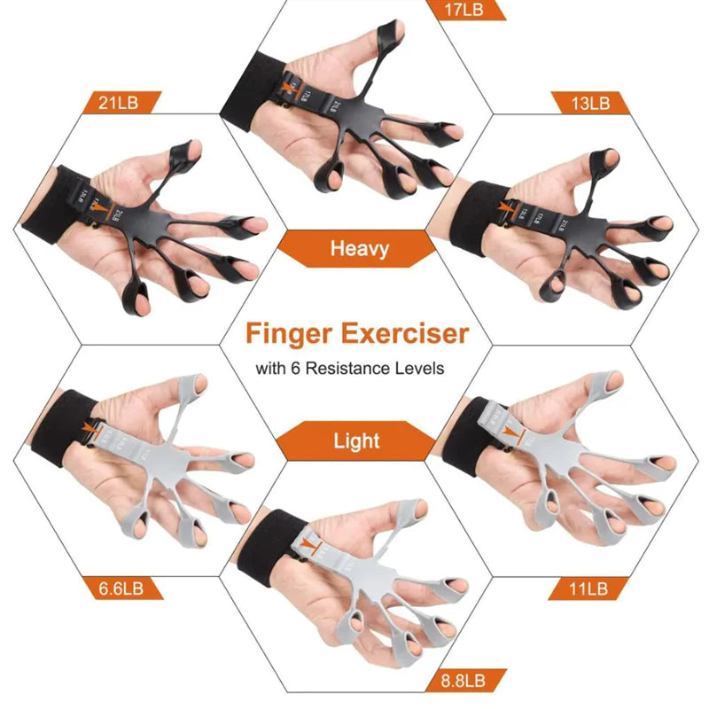 Silicone Grip Device Stretcher Finger Gripper Strength Trainer Strengthen Rehabilitation Training