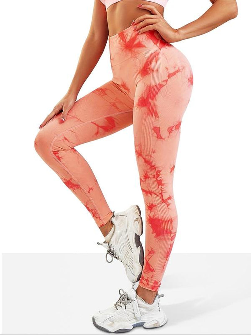 Women'S Tie Dye Print High Waist Sports Leggings, Comfy Breathable Skinny Pants, Gym Workout Running Yoga Pants, Back to School Outfits, Ladies Sportswear, Fall Outfits 2024, Gym Clothing, Leggings for Women