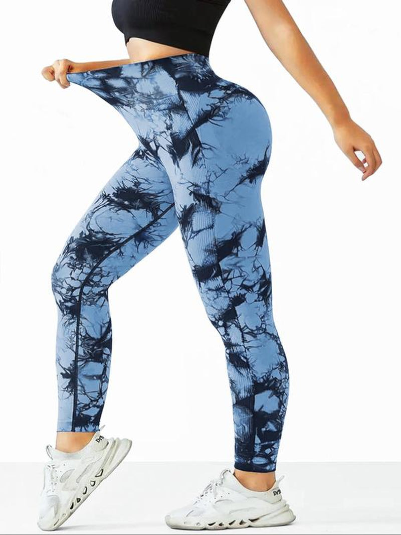 Women'S Tie Dye Print High Waist Sports Leggings, Comfy Breathable Skinny Pants, Gym Workout Running Yoga Pants, Back to School Outfits, Ladies Sportswear, Fall Outfits 2024, Gym Clothing, Leggings for Women