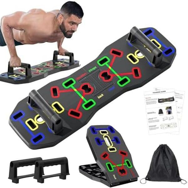 Push up Board Portable Multi-Function Foldable 10 in 1 Push up Bar, Push up Handles for Floor, Professional Strength Training Equipment