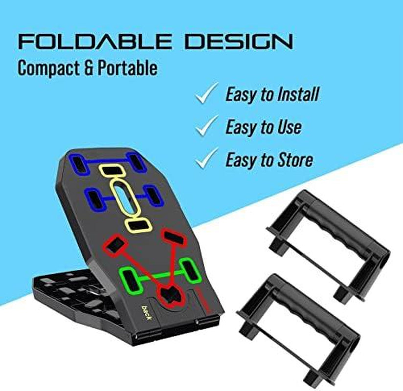 Push up Board Portable Multi-Function Foldable 10 in 1 Push up Bar, Push up Handles for Floor, Professional Strength Training Equipment